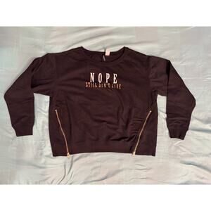 H&M Graphic Pullover 'Nope Still Don't Care' Black Women's Large Gothic